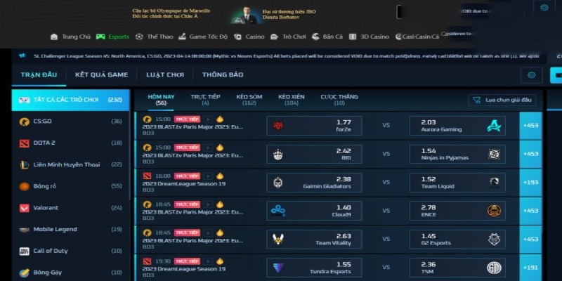 Trang chủ 26 Trang chủ YSB66 cung cấp nhiều kèo cược Esports